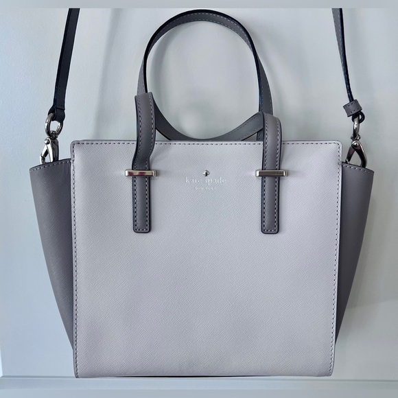 Kate Spade Two Toned Grey Satchel with Structured Design - Picture 4 of 16